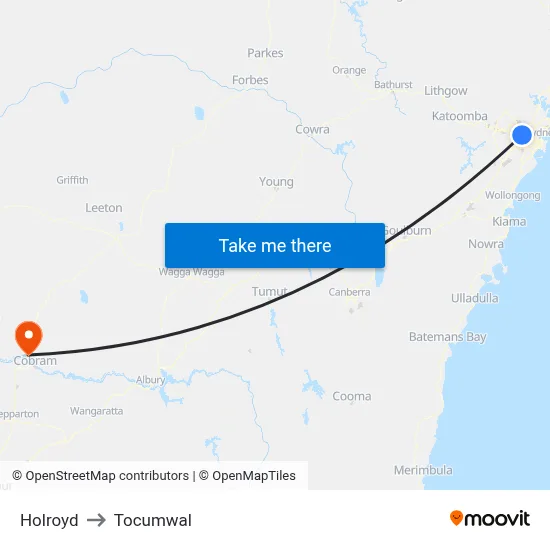 Holroyd to Tocumwal map