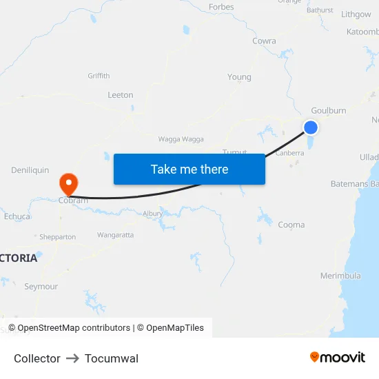 Collector to Tocumwal map