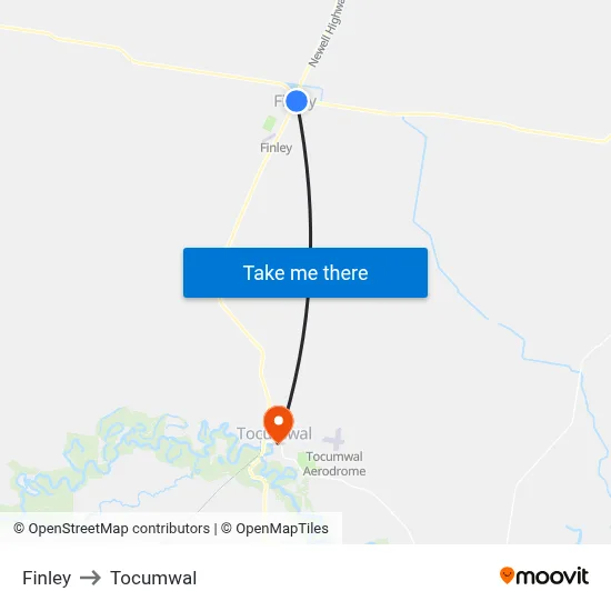 Finley to Tocumwal map