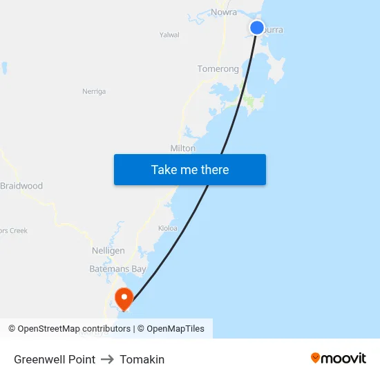 Greenwell Point to Tomakin map