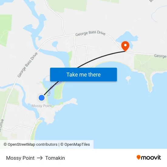 Mossy Point to Tomakin map