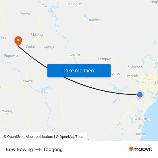 Bow Bowing to Toogong map