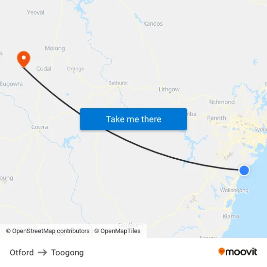 Otford to Toogong map