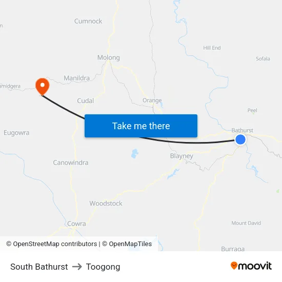 South Bathurst to Toogong map