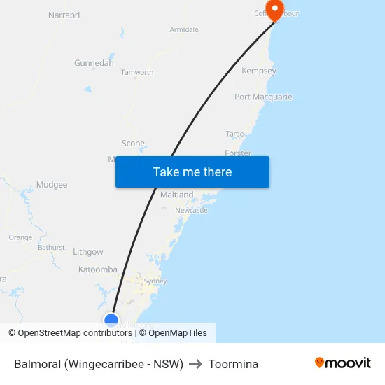 Balmoral (Wingecarribee - NSW) to Toormina map