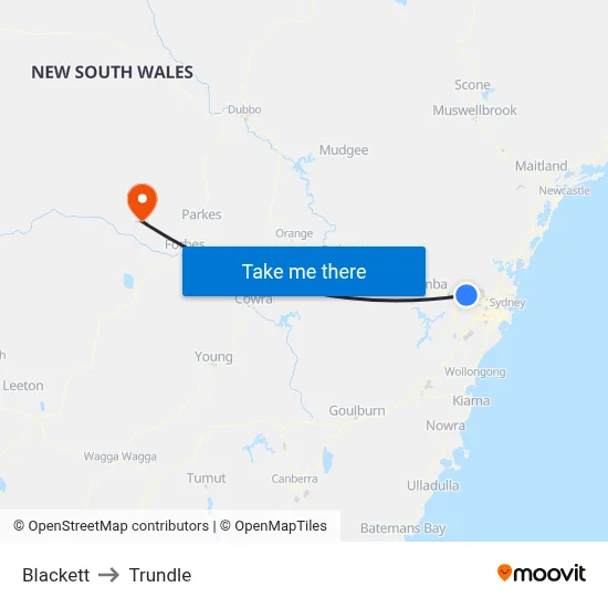 Blackett to Trundle map