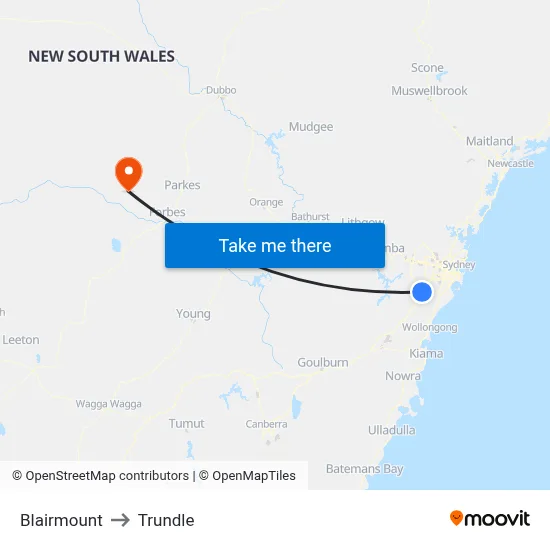 Blairmount to Trundle map