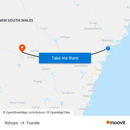 Ryhope to Trundle map