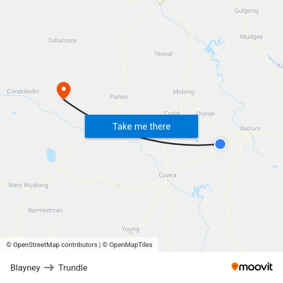 Blayney to Trundle map