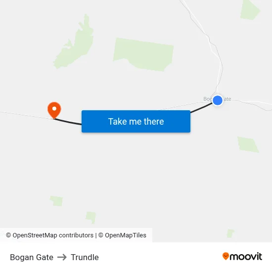 Bogan Gate to Trundle map