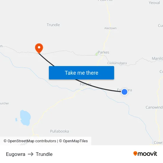 Eugowra to Trundle map