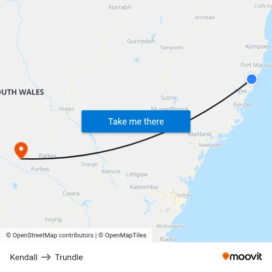 Kendall to Trundle map