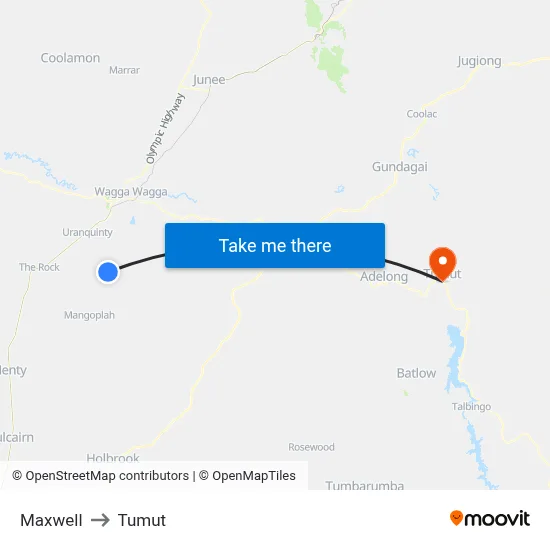 Maxwell to Tumut map