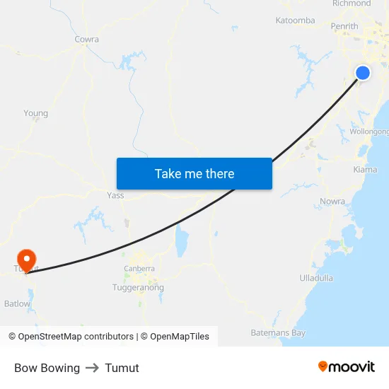 Bow Bowing to Tumut map