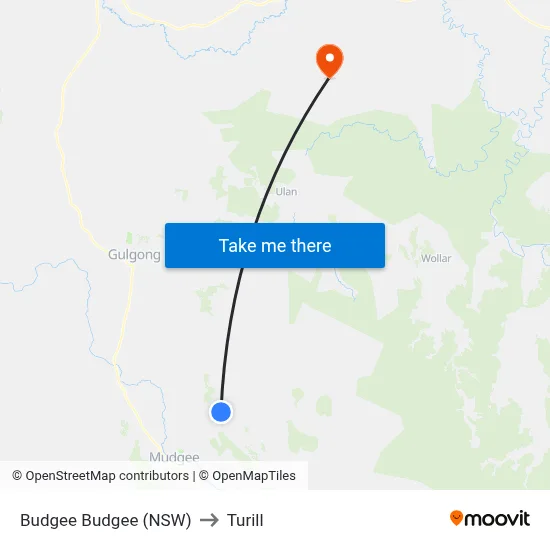 Budgee Budgee (NSW) to Turill map