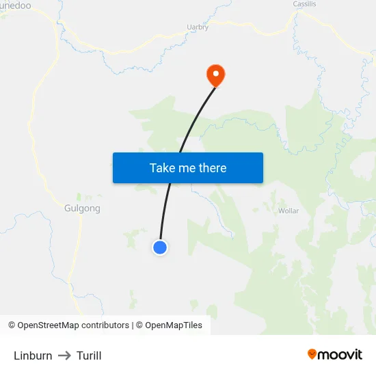 Linburn to Turill map
