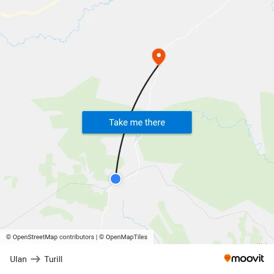 Ulan to Turill map