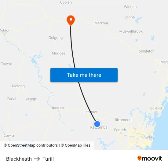 Blackheath to Turill map
