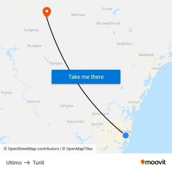 Ultimo to Turill map