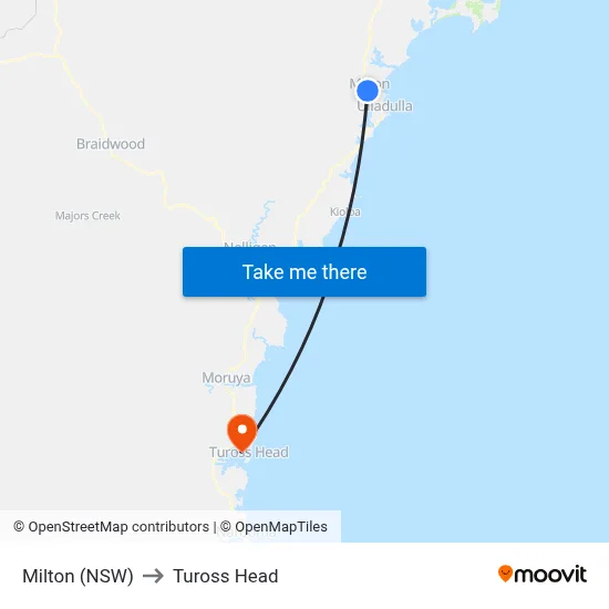 Milton (NSW) to Tuross Head map