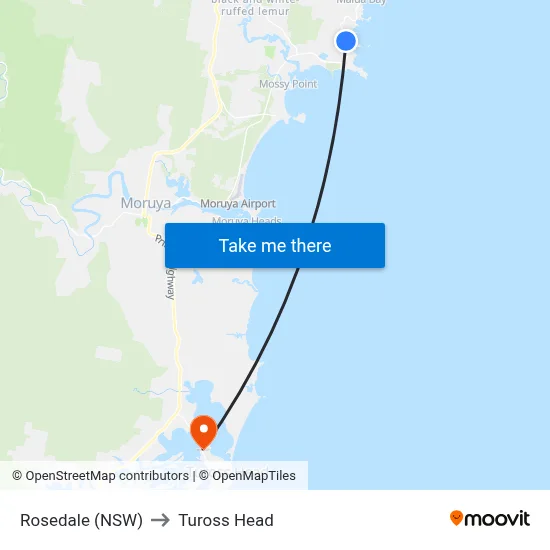 Rosedale (NSW) to Tuross Head map