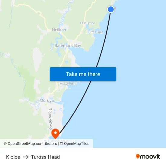 Kioloa to Tuross Head map