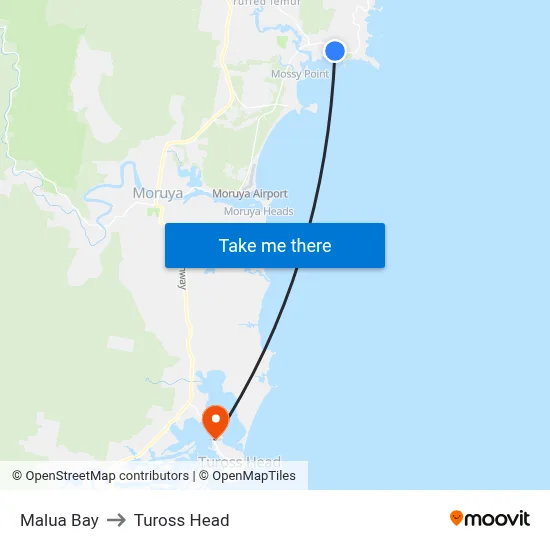 Malua Bay to Tuross Head map