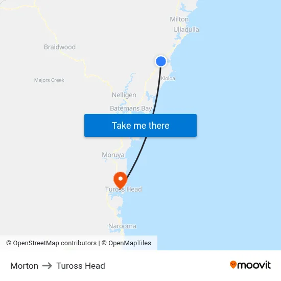 Morton to Tuross Head map