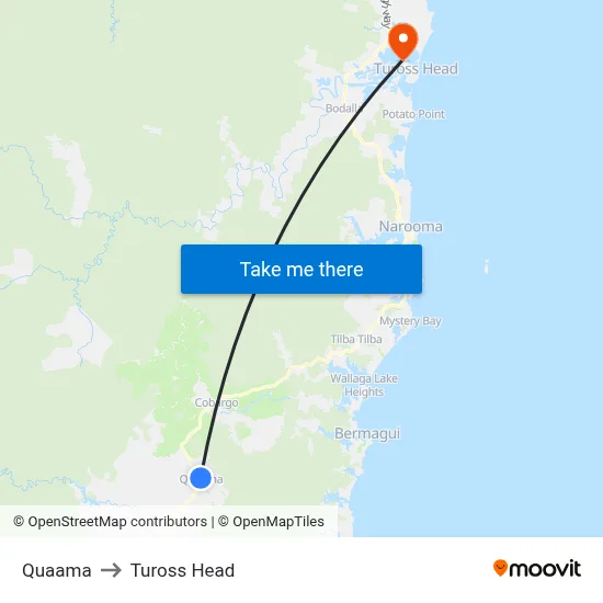 Quaama to Tuross Head map
