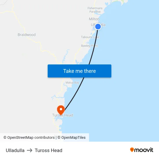 Ulladulla to Tuross Head map