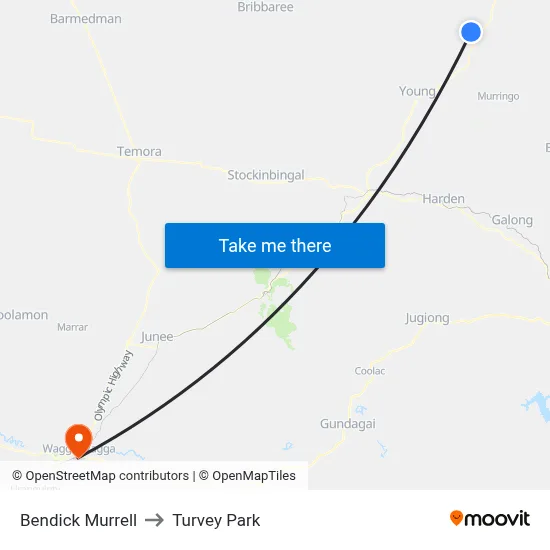 Bendick Murrell to Turvey Park map