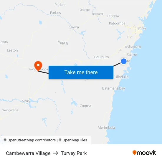 Cambewarra Village to Turvey Park map