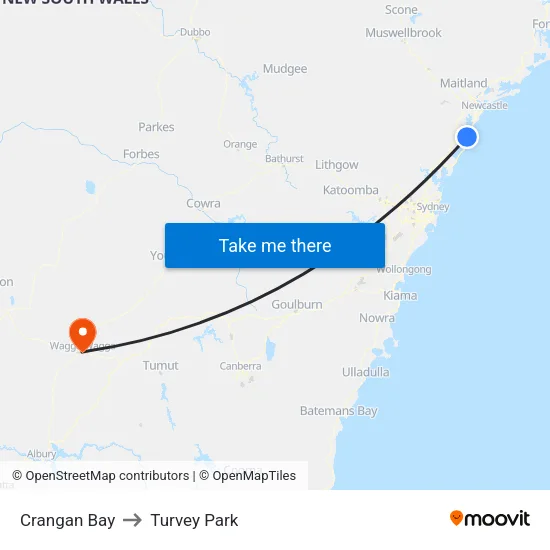 Crangan Bay to Turvey Park map