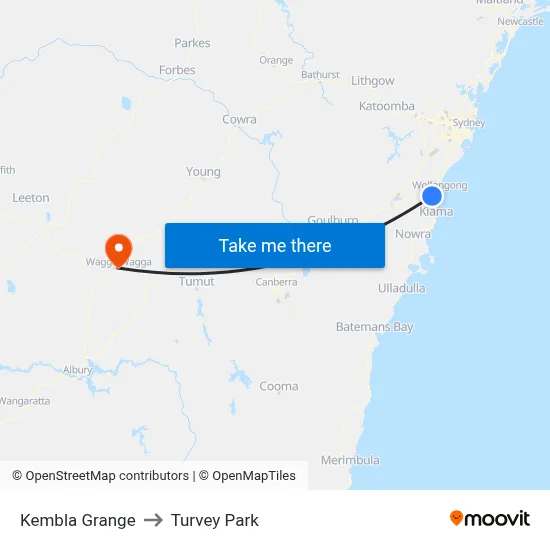 Kembla Grange to Turvey Park map