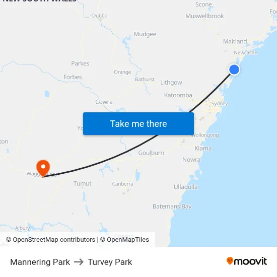 Mannering Park to Turvey Park map