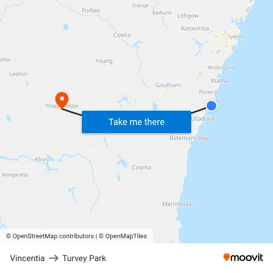 Vincentia to Turvey Park map