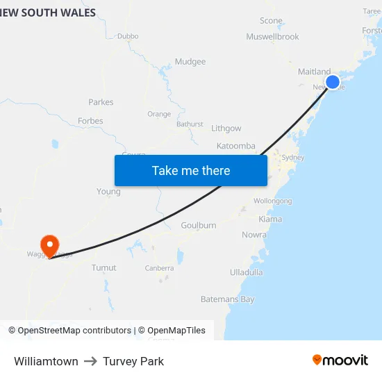 Williamtown to Turvey Park map