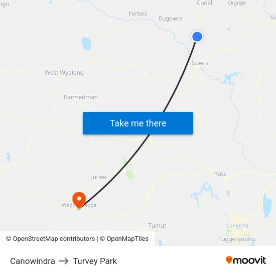 Canowindra to Turvey Park map