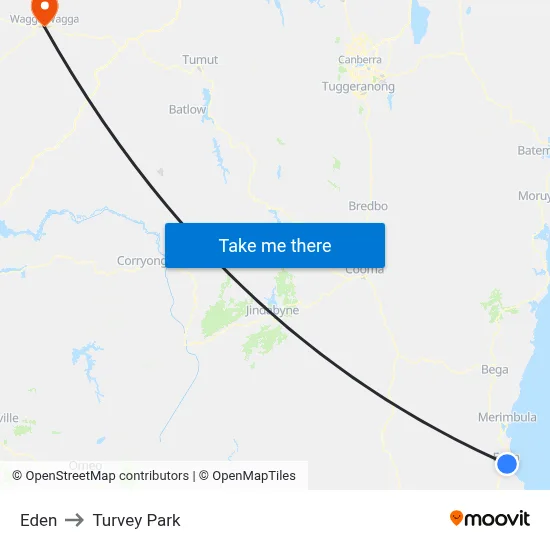 Eden to Turvey Park map
