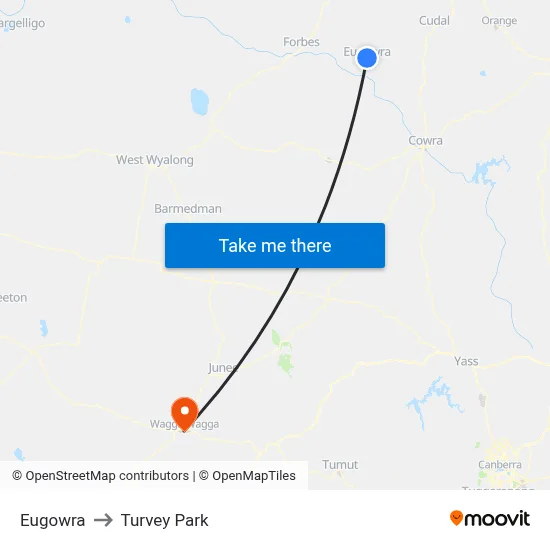 Eugowra to Turvey Park map
