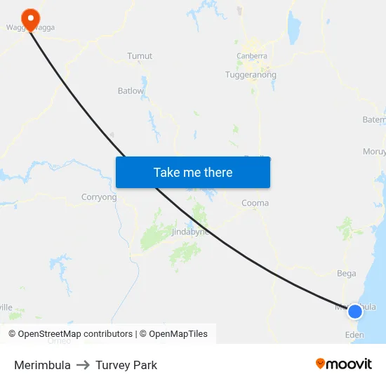 Merimbula to Turvey Park map