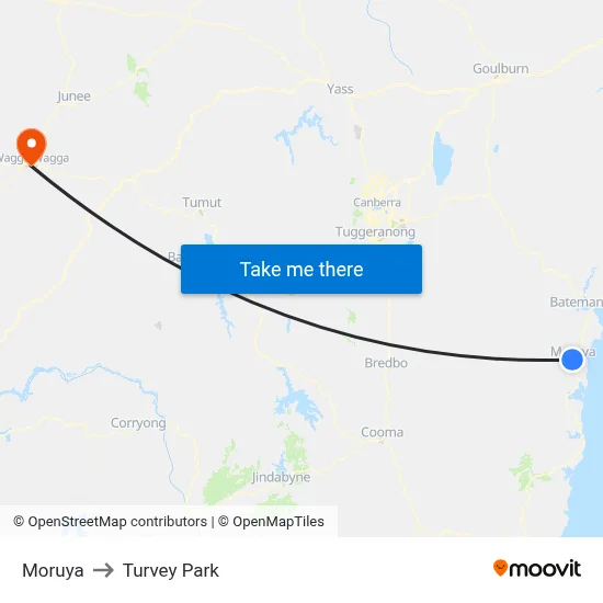 Moruya to Turvey Park map