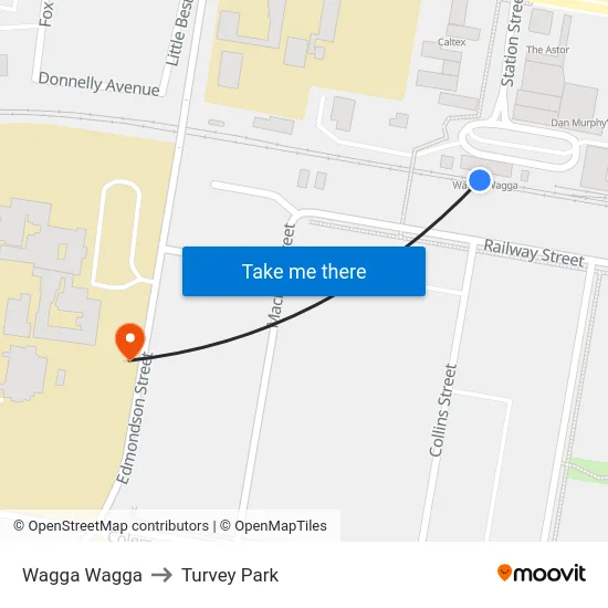 Wagga Wagga to Turvey Park map