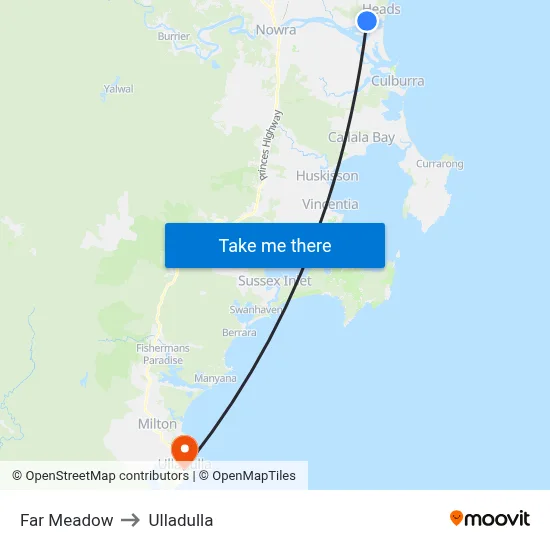 Far Meadow to Ulladulla map