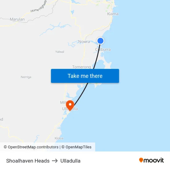 Shoalhaven Heads to Ulladulla map