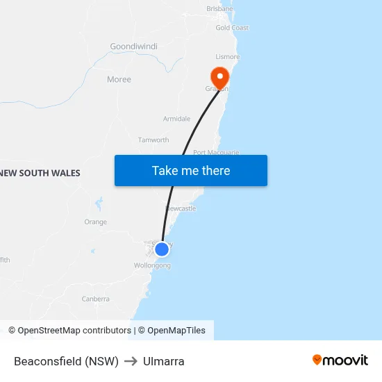 Beaconsfield (NSW) to Ulmarra map