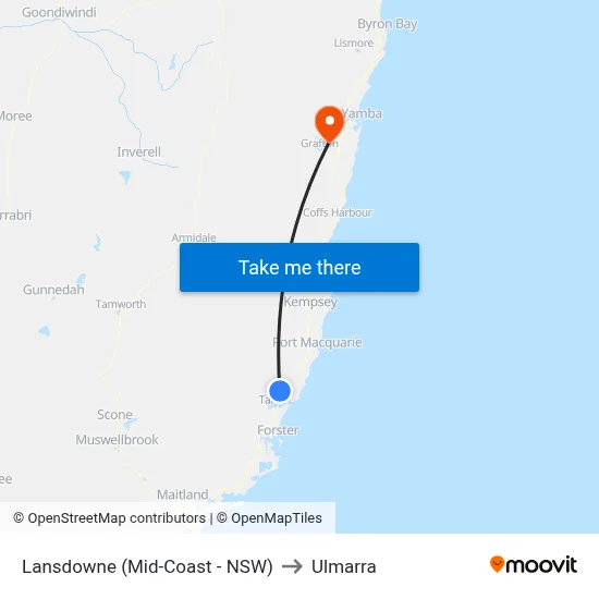 Lansdowne (Mid-Coast - NSW) to Ulmarra map