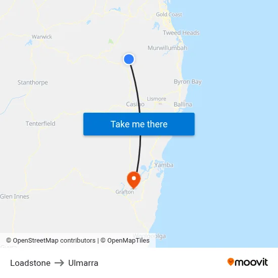 Loadstone to Ulmarra map