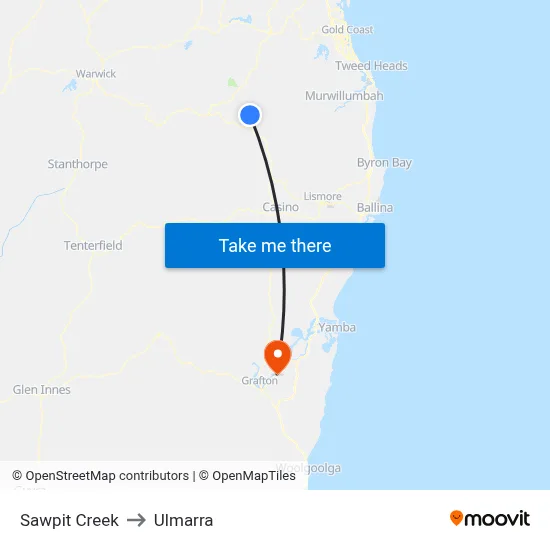 Sawpit Creek to Ulmarra map