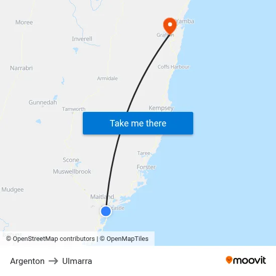 Argenton to Ulmarra map